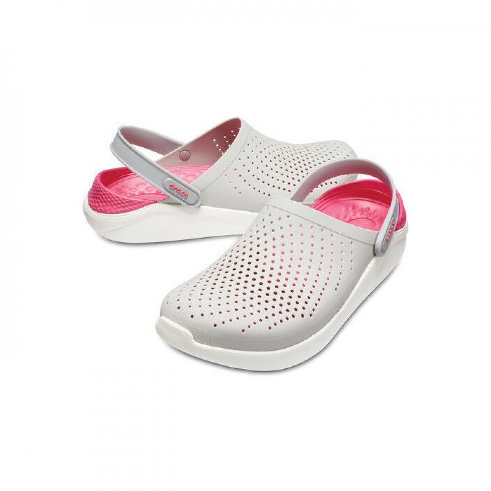 Женские Сабо Кроксы Crocs LiteRide™ Clog Pink/Pearl/White