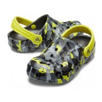 Детские кроксы Crocs Kids' Baya Clog Volt Вlack/Сamouflage/Green