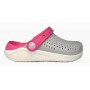 Детские Кроксы Crocs Kids’ LiteRide™ Clog "Grey/Pink" (Серый, Розовый)
