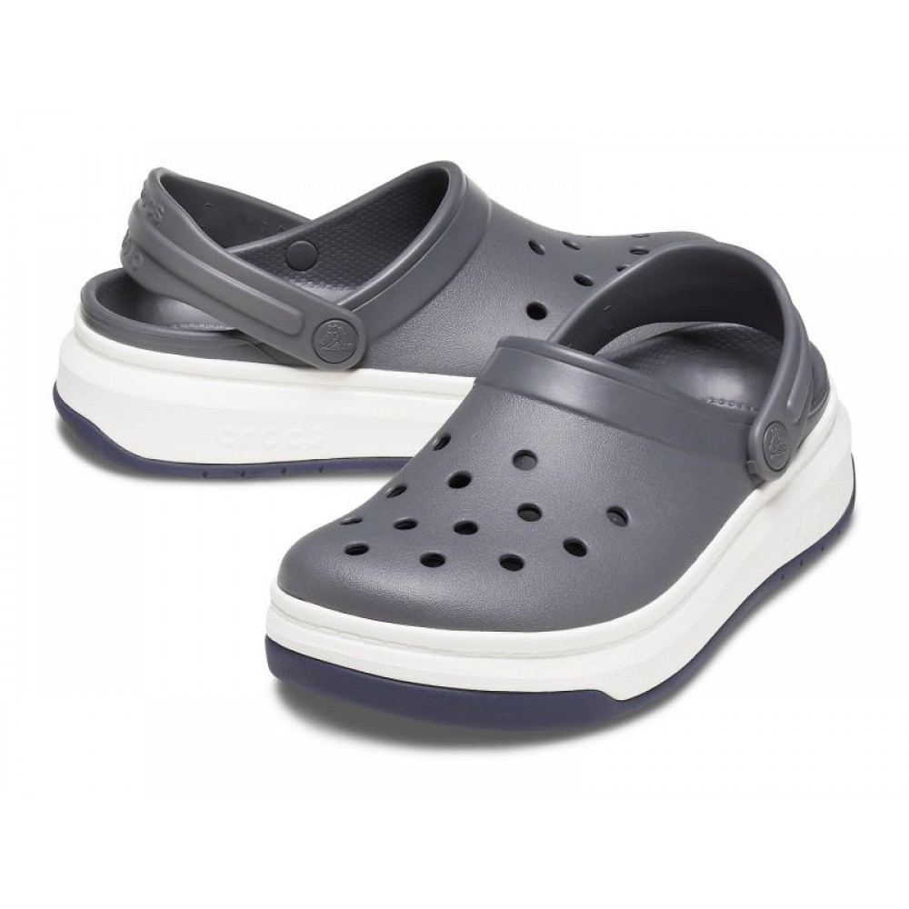 Кроксы на толстой подошве Crocs Crocband Full Force Clog Grey/White