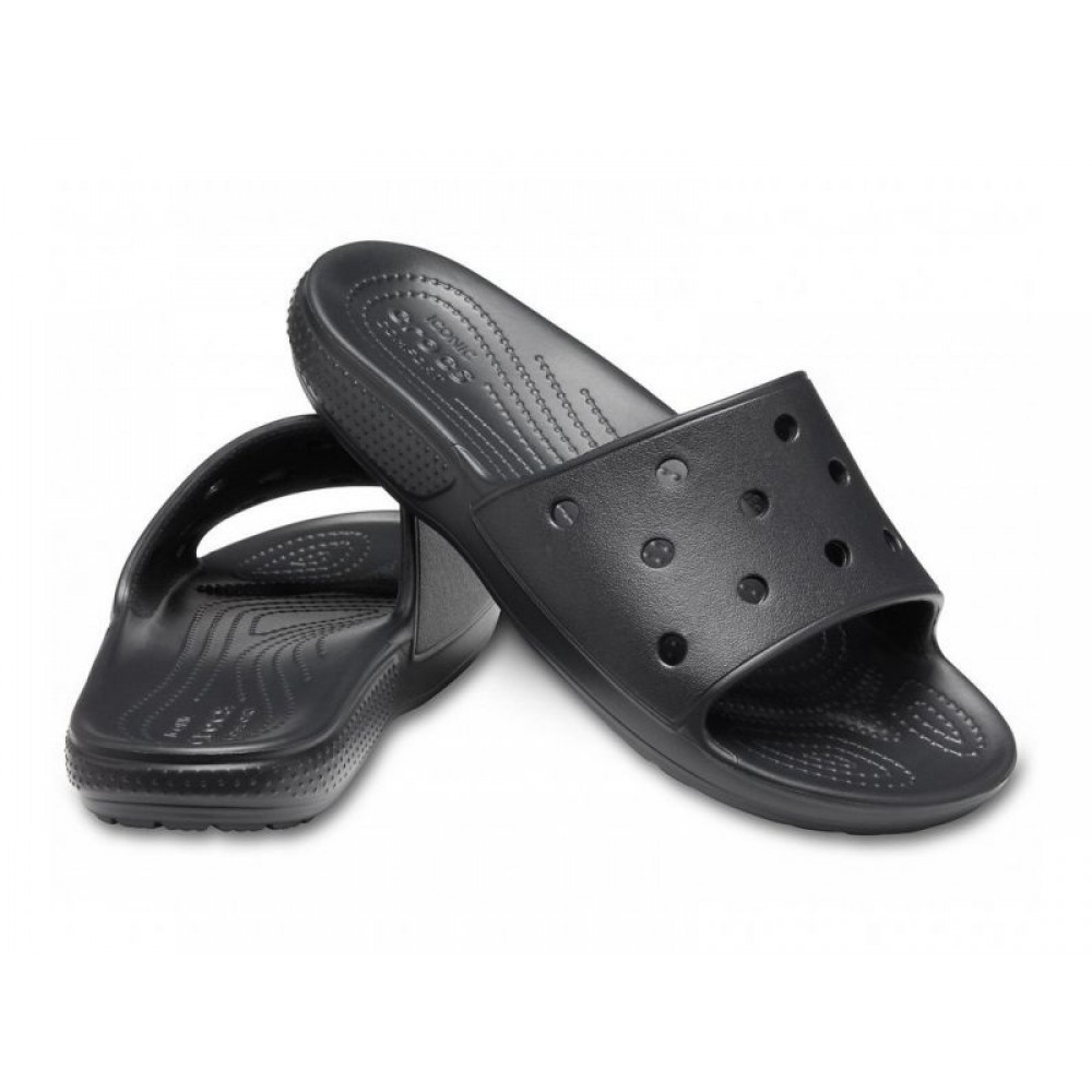 Мужские кроксы Шлепки Crocs Classic Slide "Black" (Черный)