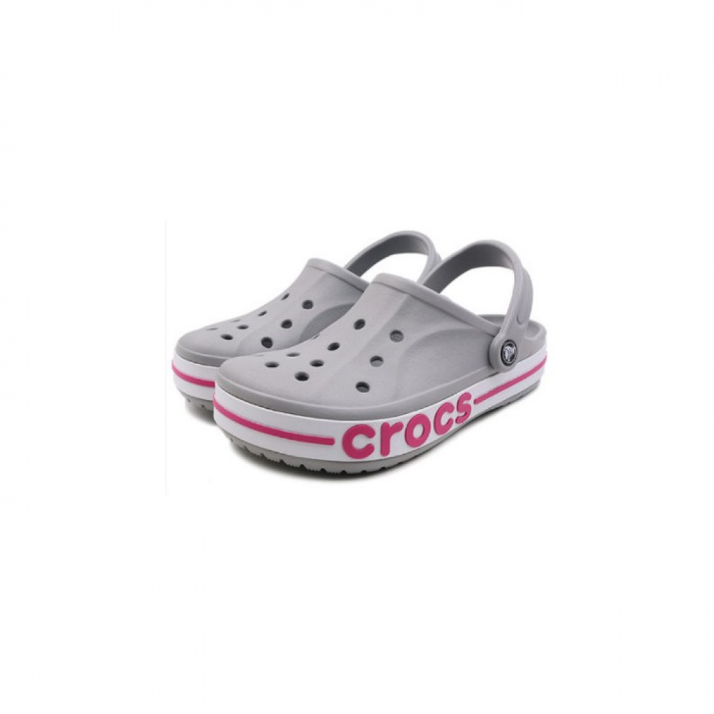 Женские Кроксы Сабо Crocs Bayaband Clog "Grey/Pink" (Серый)