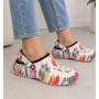 Зимние утепленные Кроксы Сабо Crocs Classic Lined Tie Dye Black/Multi