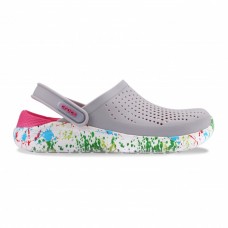 Женские Сабо Кроксы Crocs LiteRide™ Clog Pearl/White с кляксами на подошве Женские Сабо Кроксы Crocs LiteRide™ Clog Pearl/White с кляксами на подошве