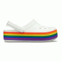 Женские Сабо Кроксы Crocs Platform "Rainbow" (Радуга) (Белый)