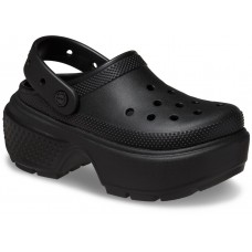 Женские Кроксы на платформе Crocs Stomp Clog Black