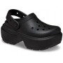 Женские Кроксы на платформе Crocs Stomp Clog Black