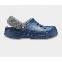 Зимові утепленні Крокси Сабо Crocs Baya Lined Fuzz-Strap Clogs Navy/Bright Grey