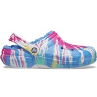 Зимові утепленні Крокси Сабо Crocs Classic Lined Tie Dye Powder Blue/Multi