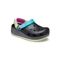 Крокси Crocs Classic Hiker Clog Black Multicolor з блакитною шлейкою