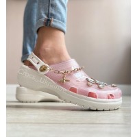 Жіночі крокси Класичні Сабо Crocs Classic Прозорі сабо классик с джібітсами