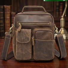 Сумка мужская Crazy horse Vintage 14692 Коричневая