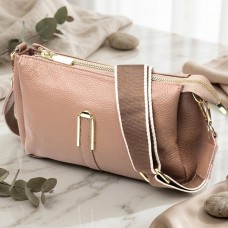 Оригинальная сумка через плече из натуральной кожи Vintage 22289 Бежевая