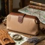 Жіночий шкіряний клатч із защіпкою для карток купюр та телефона Vintage 22423 Бежевий