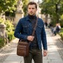 Стильна чоловіча сумка з натуральної шкіри 21275 Vintage Коричнева