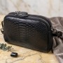 Компактна сумка для жінок на два відділення з натуральної шкіри Vintage 22799 Чорний