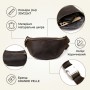 Бананка в матовій шкірі GRANDE PELLE 11154 Коричнева