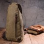 Сумка через плечо с USB кабелем мужская из плотного текстиля 21223 Vintage Оливковая