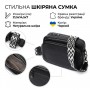Компактна жіноча сумка крос-боді з натуральної шкіри Vintage 22294 Чорна