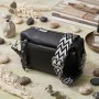 Практична жіноча шкіряна сумка зі стильним бігунком Vintage 22654 Чорна