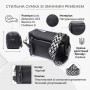 Практична жіноча шкіряна сумка зі стильним бігунком Vintage 22654 Чорна
