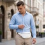 Стильная кожаная сумка на пояс GRANDE PELLE 11356 Белый