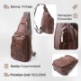 Зручна слінг сумка для жінок з екошкіри Vintage 22747 Коричневий
