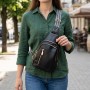 Практична слінг сумка для жінок з екошкіри Vintage 22748 Чорний