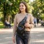 Практична жіноча слінг сумка через плече з екошкіри Vintage 22754 Чорний