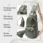 Трендова жіноча слінг сумка через плече з екошкіри Vintage 22755 Зелений