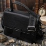 Сумка сетчел у класичному кольорі для жінок з натуральної шкіри Vintage 22291 Чорна