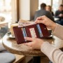 Компактний жіночий гаманець на кнопці ST Leather 18885 Темно-червоний