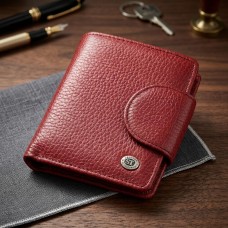 Женский кожаный кошелек для карт купюр и монет ST Leather 18499 Красный