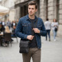 Мужская кожаная сумка мессенджер для документов и города SHVIGEL 19113 Черная