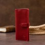 Вертикальний жіночий гаманець глянсовий Anet на кнопці GRANDE PELLE 11325 Червоний