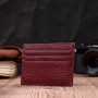 Практичний кард-кейс із натуральної шкіри ST Leather 22446 Бордовий