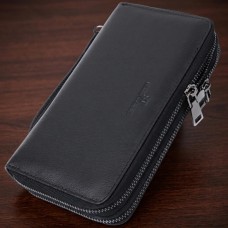 Стильный мужской клатч на два отделения из натуральной кожи ST Leather 22700 Черный