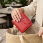Яскравий жіночий гаманець із монетницею з натуральної шкіри ST Leather 22712 Червоний