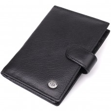 Вместительная обложка на документы унисекс из натуральной кожи ST Leather 23116 Черный