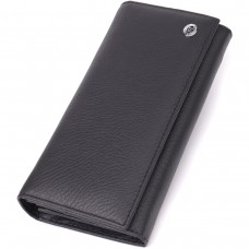 Вместительный кошелек для женщин из натуральной кожи ST Leather 23097 Черный