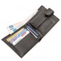 Чоловічий шкіряний купюрник для карток купюр та монет ST Leather 18308 Чорний
