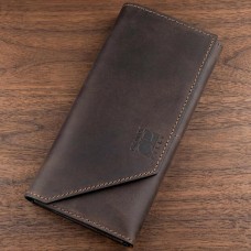 Кожаный клатч унисекс на магните GRANDE PELLE 11215 Коричневый