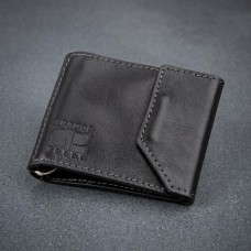 Зажим для денег из итальянской кожи GRANDE PELLE 11149 Черный