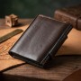 Портмоне вертикальне з хлястиком на магніті на одне відділення GRANDE PELLE 11305 Коричневе