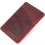 Винтажный кожаный картхолдер GRANDE PELLE 11504 Бордовый