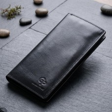 Вертикальне шкіряне портмоне унісекс GRANDE PELLE 11556 Синій