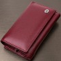 Симпатичний жіночий гаманець у три складання з натуральної шкіри ST Leather 19470 Бордовий