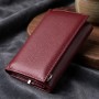 Симпатичний жіночий гаманець у три складання з натуральної шкіри ST Leather 19470 Бордовий