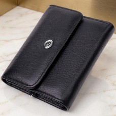 Симпатичный женский кошелек с монетницей из натуральной кожи ST Leather 19481 Черный