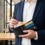 Компактне чоловіче портмоне з натуральної шкіри ST Leather 22486 Чорний